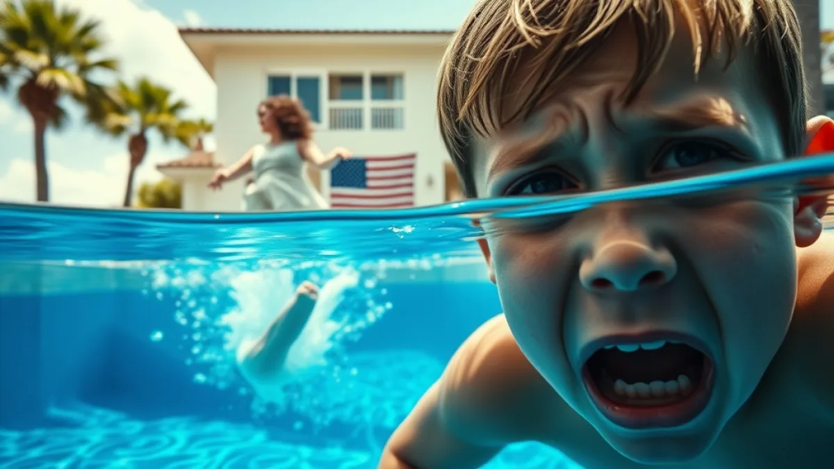 His Wife Jumped Into The Pool To Save Their Child