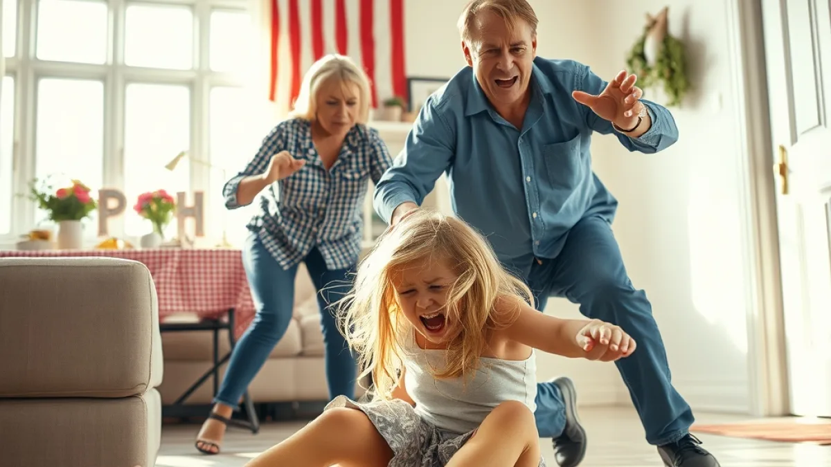 A Father Protects His Daughter From An Unkind Relative