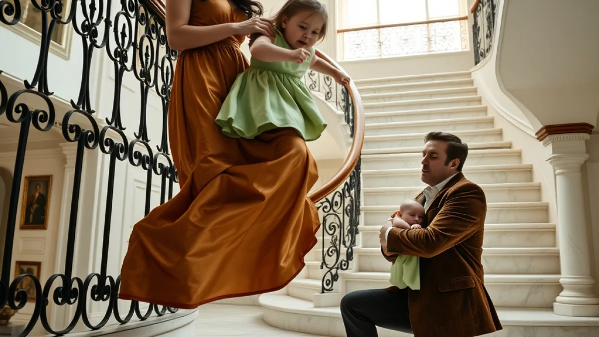 When He Saw What She Did On The Mansion Stairs