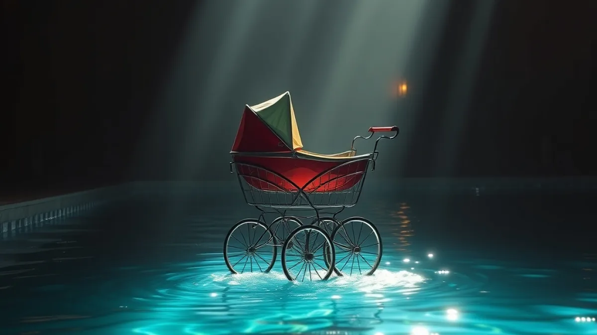 The Stepmother Pushed The Baby Carriage Into The Deep Pool