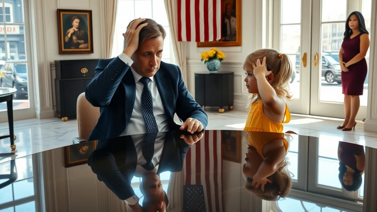 The Little Girl Pointed At His Glass Before He Drank