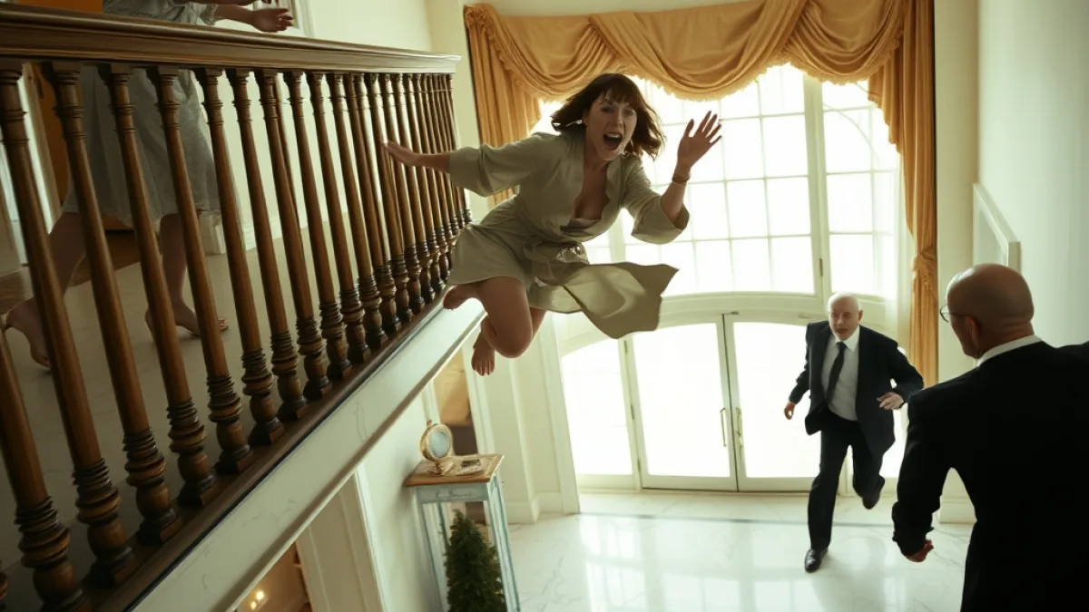 Her Stepmother Pushed Her But The Security Guard Caught Her