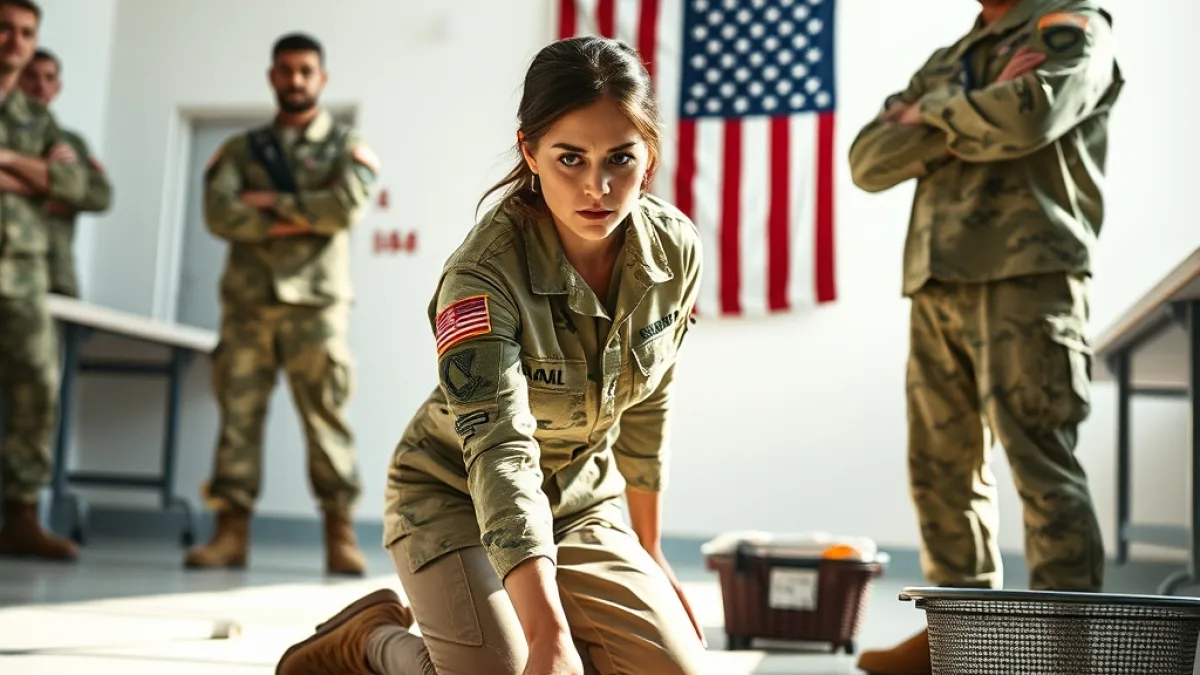 The Cruel Sergeant Ordered Her To Clean Up His Mess