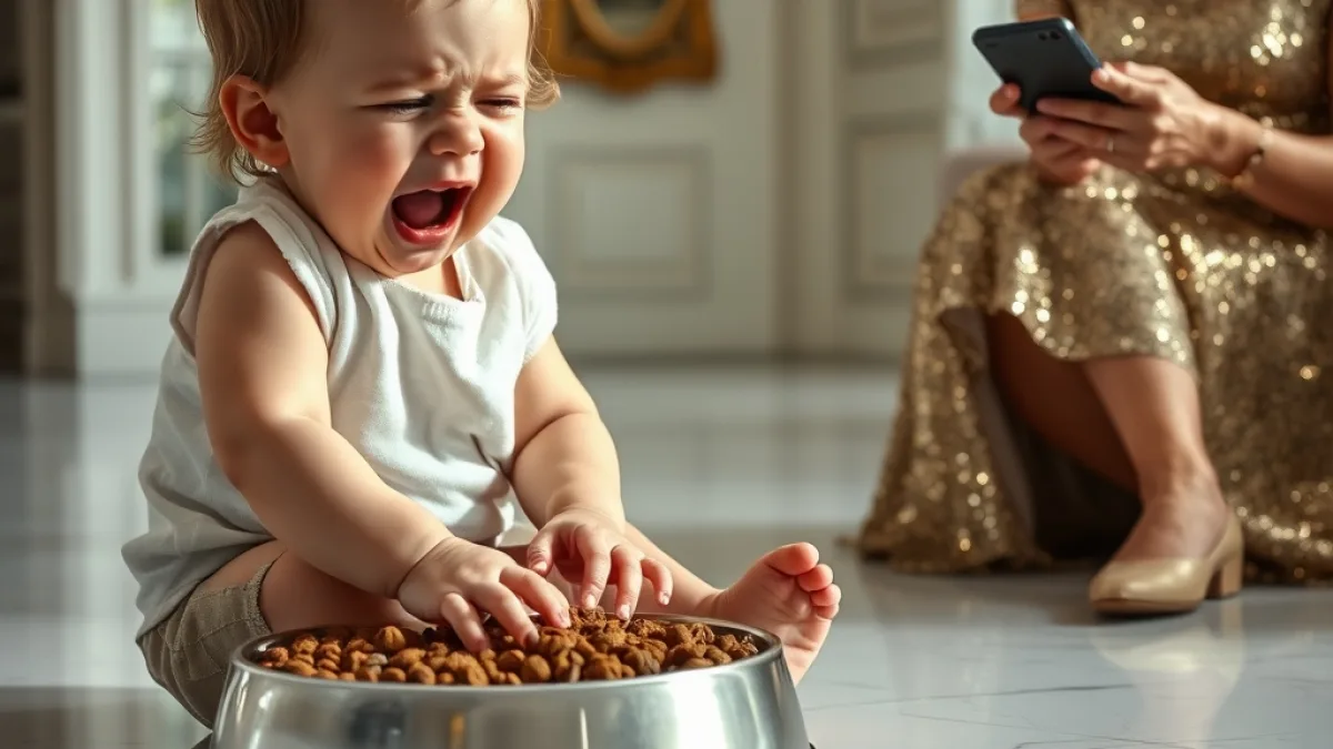Wealthy Father Returns Home To Find Daughter In Dog Bowl