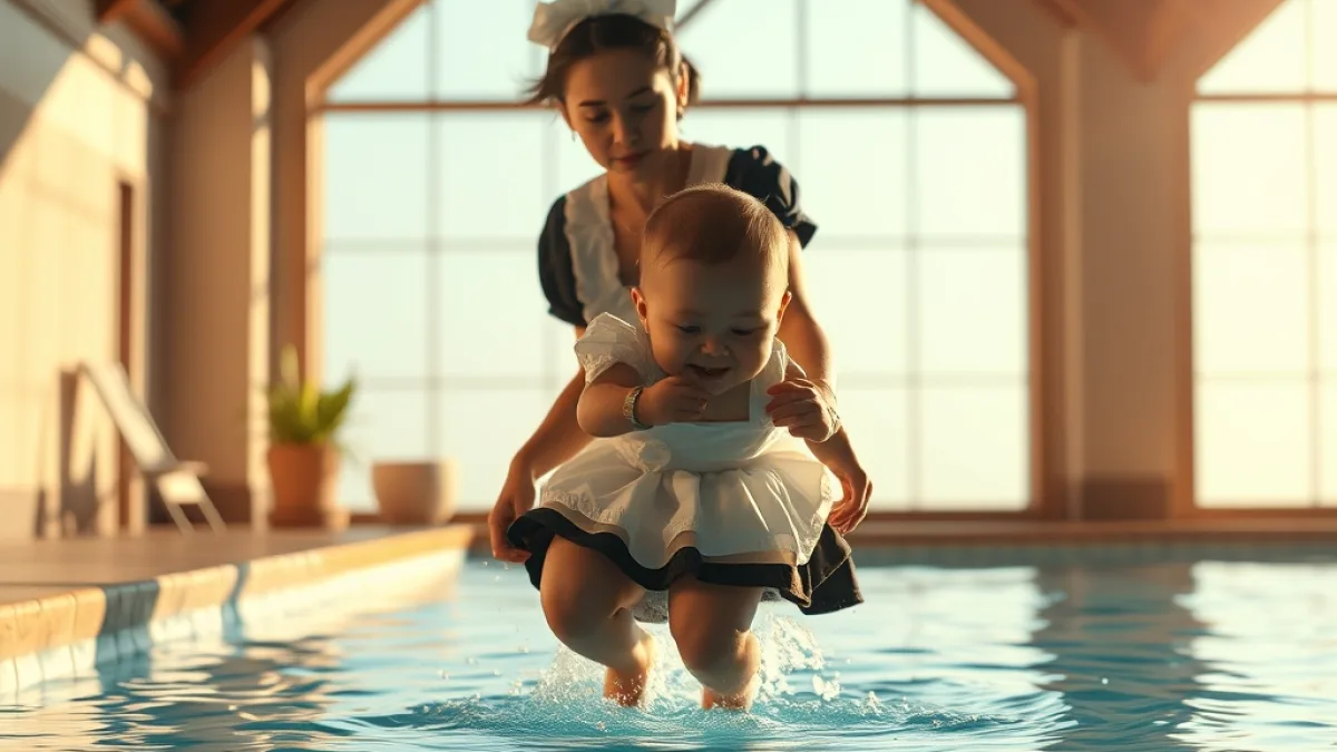 The Maid Jumped Into the Pool to Save the Baby