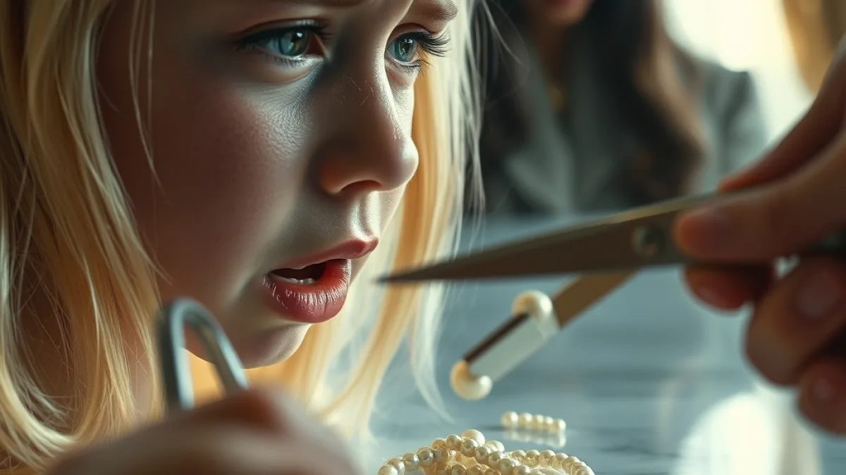 The Cruel Stepmother Cut The Pearl Necklace In Anger