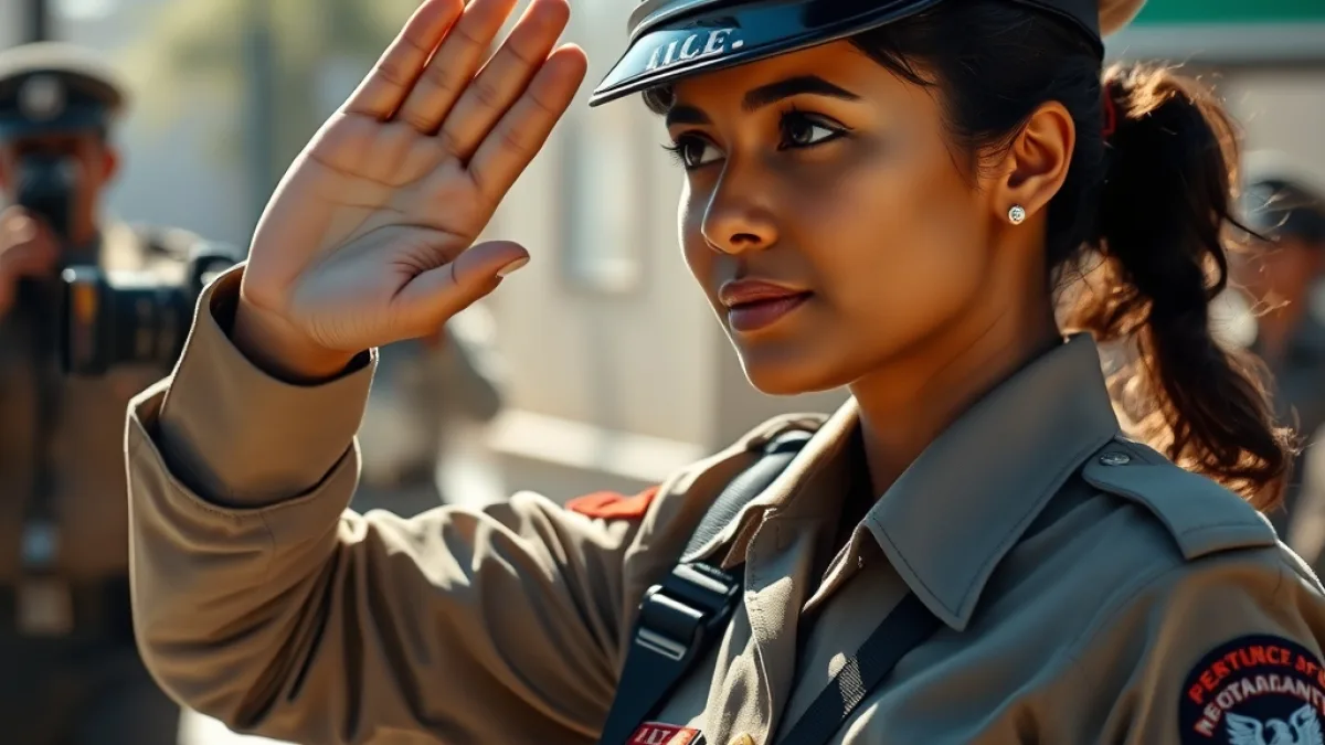 The Female Officer Saluted A Beggar Photographer In Full Daylight