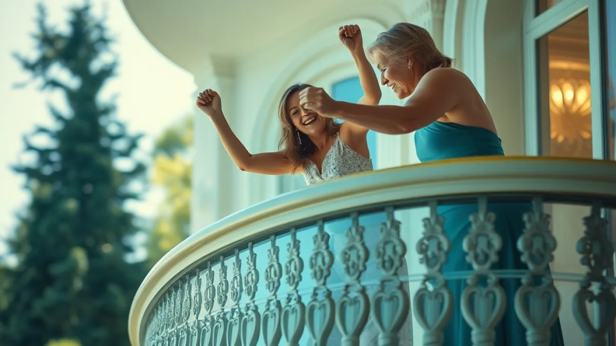 Billionaire Catches Stepmother Pushing Daughter Off Grand Mansion Balcony Railing